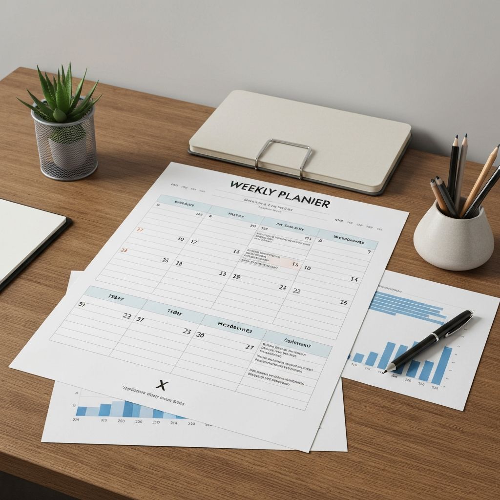 Wochenplaner mit zwei Spalten für Werktage und Wochenende mit Supplementtracking